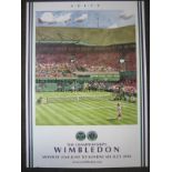 WIMBLEDON TENNIS Four large 30" X 20" official posters for 2000, 2001, 2003 and 2004 Tournaments.