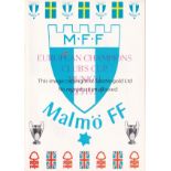 EUROPEAN CUP FINAL 79 Souvenir programme for the Final Malmo v Nottm Forest, 30/5/79 played in