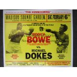 BOXING Large 30" X 20" poster at Madison Square Garden, New York, USA for Riddick Bowe v Michael