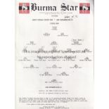 WARTIME FOOTBALL 1946 Single sheet programme on Burma Star letterhead for ISSECC Football Touring