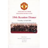 MANCHESTER UTD Autographed Menu, Association of Former Manchester United players 19th Reunion Dinner