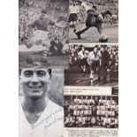 FOOTBALL AUTOGRAPHS 1940'S & 1950'S Twelve signed black & white magazine pictures including Billy