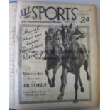 ALLSPORTS A bound volume of Allsports Illustrated Weekly covering all the major sporting events of