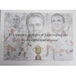 ENGLAND 2003 RUGBY WORLD CUP A 24" X 18" on backing board "A Tribute To England's Rugby World