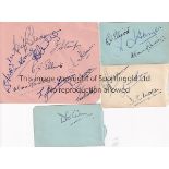 DERBYSHIRE CCC / DERBY COUNTY AUTOGRAPHS Four album sheets with 18 autographs including Charlie