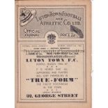 LUTON TOWN V SHEFFIELD WEDNESDAY 1946 Programme for the League match at Luton 31/8/1946, very