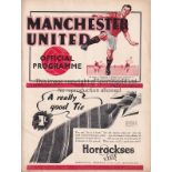 MANCHESTER UTD - BLACKPOOL 1938-39 Manchester United home programme v Blackpool, 15/10/1938, light