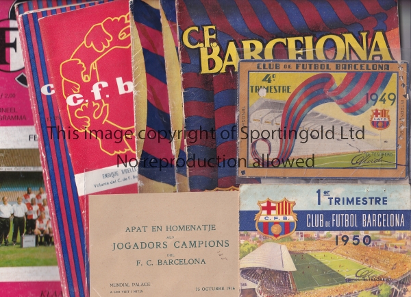 BARCELONA A collection of Barcelona items to include 7 Home programmes and 1 Away at Feyenoord (