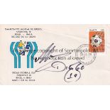MARADONNA AUTOGRAPH A first day cover issued in Brazil for the 3/4 place World Cup 1978 match, Italy