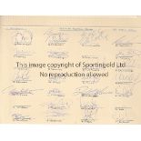 SCOTLAND FOOTBALL AUTOGRAPHS 2004 A card with the autographs of the Scotland squad v. Denmark 28/4/