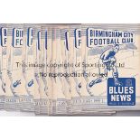 BIRMINGHAM 49-50 Twelve Birmingham home programmes, 49/50, v Newcastle, Arsenal, Huddersfield,