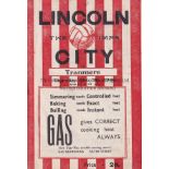 LINCOLN - TRANMERE 46 Lincoln home programme v Tranmere, 26/12/46, slight staple rusting.