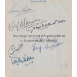 ENGLAND AUTOGRAPHS 1947/8 An album sheet with 7 autographs including Scott, Mannion, Hardwick,