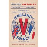 ENGLAND - FRANCE 1945 England home programme for Victory International v France, 26/5/45, minor