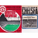 BOBBY CHARLTON / MANCHESTER UNITED Programme for Charlton's last home and away matches for