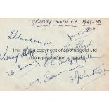 GRIMSBY TOWN 1949/50 AUTOGRAPHS An album sheet with 9 signatures including Mackenzie, Briggs, P.