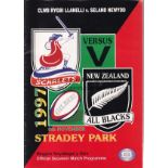 NEW ZEALAND ALL BLACKS 1993 & 1997 Eleven programmes for the Tour of UK and Ireland. 6 X 1993 and