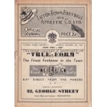 LUTON TOWN V BURY 1946 Programme for the League match at Luton 14/9/1946, very slightly