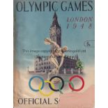 OLYMPIC GAMES Five magazines. 1948 Olympiad, a Findon Publication with a worn cover and writing on