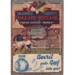 ENGLAND - SCOTLAND 1932 England home programme v Scotland, 9/4/1932, slight fold, no writing.