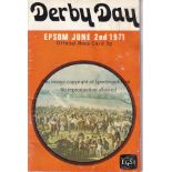 THE DERBY Racecard for the Epsom Derby June 2nd 1971 won by Mill Reef ridden by Geoff Lewis. Usual