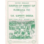 FOOTBALL IN MALTA Soccer Magazine Programme for Floriana v Ujpest Dozsa 17/9/1961 for the first