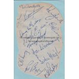 BOURNEMOUTH 1950/1 AUTOGRAPHS Twelve autographs on one lined sheet laid down on an album sheet