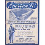 EVERTON - SHEF WED 1936-37 Everton home programme v Sheffield Wed, 30/1/1937, FA Cup, staple