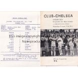 CHELSEA Home single sheet programme v. Arsenal 26/3/1977 Friendly with blue print and horizontal