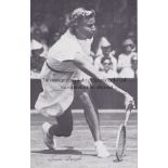 LOUISE BROUGH TENNIS AUTOGRAPH A black & white signed magazine picture of the 4 times Wimbledon