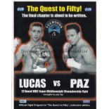 BOXING / ERIC LUCAS V VINNY PAZ 2002 On site programme for the fight at Foxwoods, Connecticut 4/4/