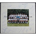 ENGLAND FOOTBALL AUTOGRAPHS 1993 A 10" X 8" colour team group with a large mount that has been