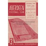 ABERDEEN - CELTIC 53-4 Aberdeen home programme v Celtic , 2/1/54, "A" Division, fold, slight