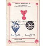 SLIEMA - SWANSEA 82 Programme, Sliema Wanderers v Swansea City 29/9/82, Cup Winners Cup. Good