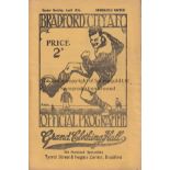 BRADFORD CITY - NEWCASTLE 1921-22 Bradford City home programme v Newcastle, 17/4/1922, Generally