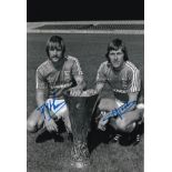 IPSWICH Three autographed 12 x 8 photos, showing different images of Ipswich Town's Dutch duo of