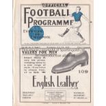 EVERTON - MAN CITY 1934 Everton home programme v Manchester City, scarce midweek match programme,