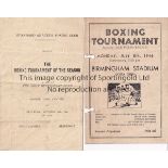 BOXING Three programmes in the 1940's. Daimler Works, Coventry 22/11/1947, Banner Lane Canteen,