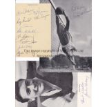 BURNLEY 1959/60 AUTOGRAPHS An album sheet with 10 signatures plus 3 signed black & white magazine