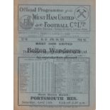 WEST HAM - BOLTON 1929 West Ham home programme v Bolton, 6/4/1929, slight fold, slight ageing,