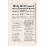 1927 CUP FINAL Daily Express Community Singing songsheet, 1927 Cup Final, the first year when