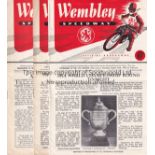 SPEEDWAY / WEMBLEY Seventy two home programmes 1954 X 15, 1955 X 12, 1956 X 6 and 1970 & 71 X 39,