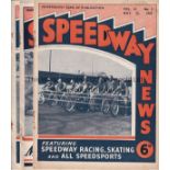 SPEEDWAY NEWS MAGAZINES Approximately 200 magazines with minor duplication 1947-1955. 1947 X 24,