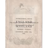 ENGLAND V SCOTLAND 1924 Programme for the International at Wembley 1924 missing front and back