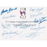 WORLD CUP 1966 Plain card with a World Cup Winners stamp signed by the 11 winning England World