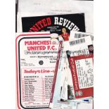 MANCHESTER UNITED Thirty four home and away Youth Cup programmes / teamsheets 1978-2011 including