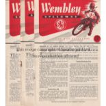 SPEEDWAY / WEMBLEY Twenty four home programmes in 1953, most slightly creased with results entered