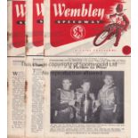 SPEEDWAY / WEMBLEY Twenty six home programmes in 1952, most slightly creased with results entered