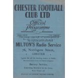 CHESTER - STOKE 47 Chester home programme v Stoke, 25/1/47, Cup, slight folds, staple rusting.