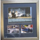 MARK WEBBER / F1 / AUTOGRAPH A 19" square framed and glazed montage with a photo of Nico Rosberg,